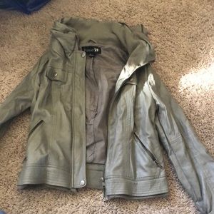 Grey leather forever 21 jacket!